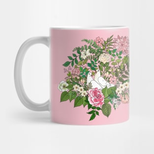 Doves in a Peace Filled Garden Mug